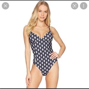 Tory Burch “Double Diamond” Full Piece Bathing Suit size small